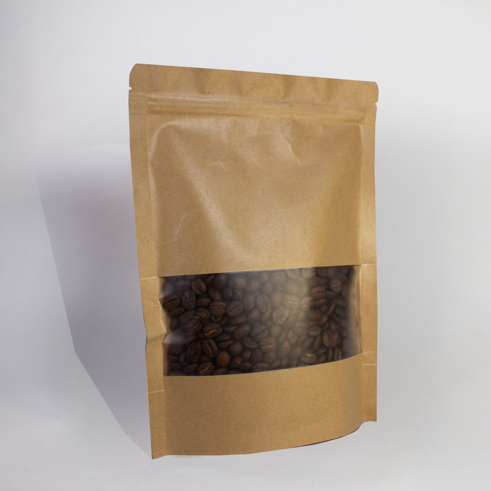 BOLSA ZIPPER VENTANA PAPEL KRAFT 500G