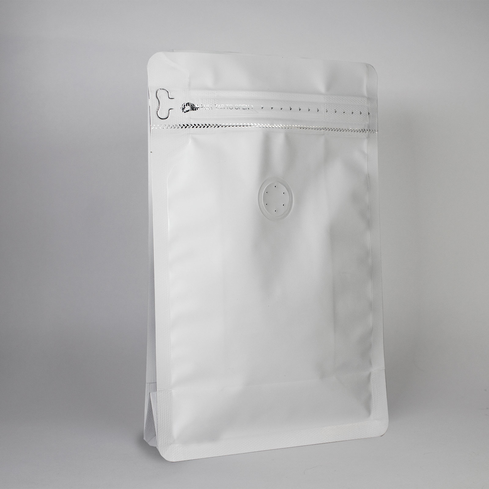 BOLSA ZIPPER VALVULA ESTANDAR BLANCO 250G