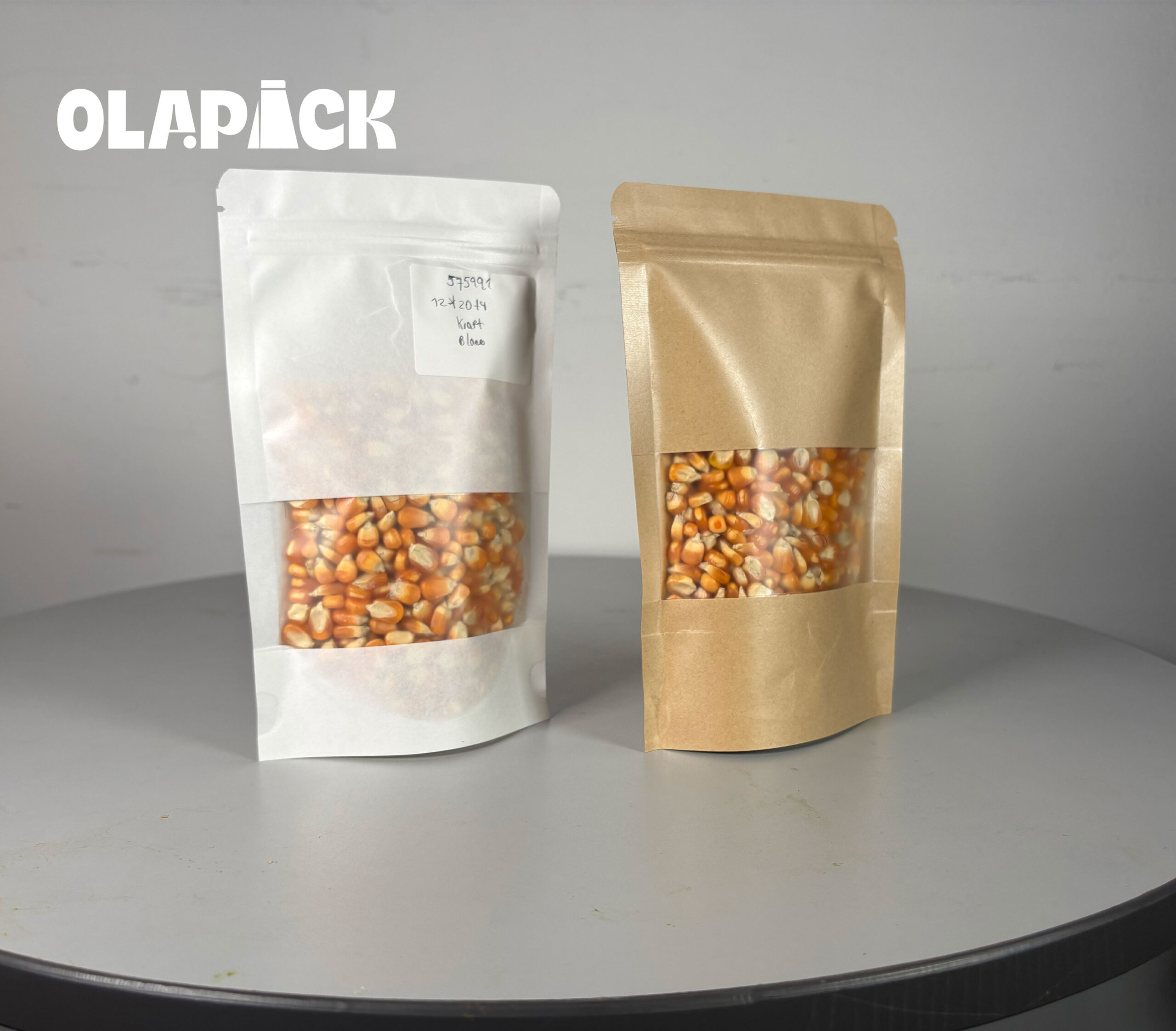 Empaque Kraft con 4 lados con ventana y zipper x 100 | Medidas: 12x20+5 - Image 4