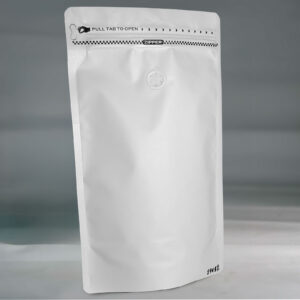 Empaque 500GRM con Zipper de hueso y Válvula Stand Up | Conserva Café y Snacks | Sellado Térmico |
