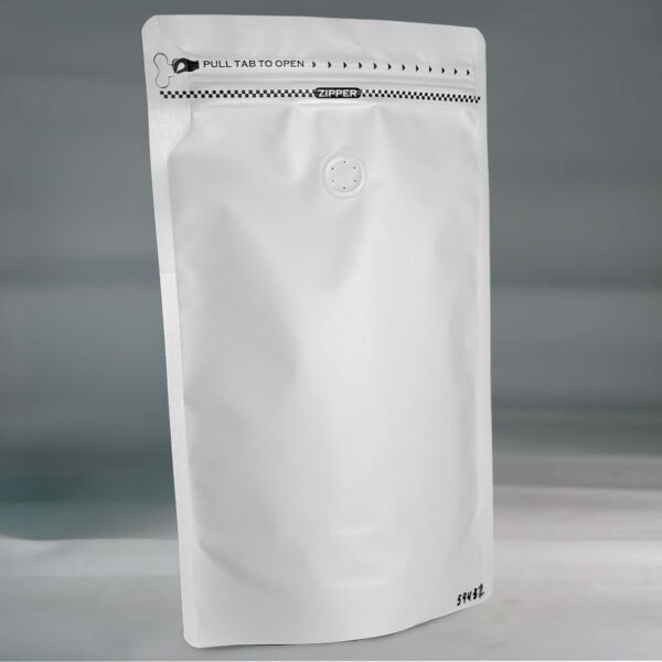 Empaque 500GRM con Zipper de hueso y Válvula Stand Up | Conserva Café y Snacks | Sellado Térmico |
