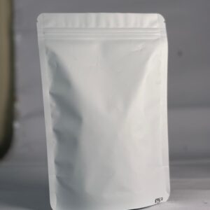 Bolsa zipper blanca y sin hueso para café stand-up 500GRM x 50